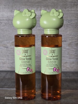 Lot of 2 Pixi Beauty Hello Kitty Limited Edition Glow Tonic-Full Size 8.5floz