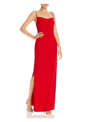 

ПРАЧЕЧНАЯ Женское красное вечернее платье-футляр на тонких бретельках в полный рост, Красный