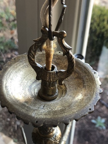 Vintage Brass and Crystal Chandelier, 5 Arms, Made in Spain