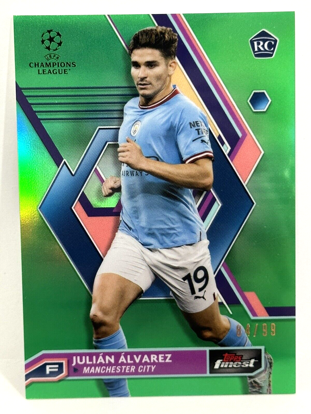 topps now Julian Alvarez UCL 014 アルバレス 2022-23 Topps Finest UCL Manchester City RC Julian Alvarez