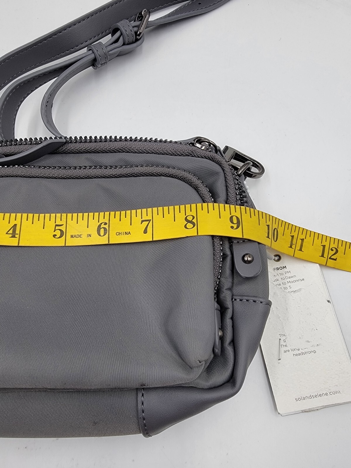 SOL AND SELENE Pristine Crossbody Bag Women's Slate Gray Adjustable Strap - Picture 4 of 15