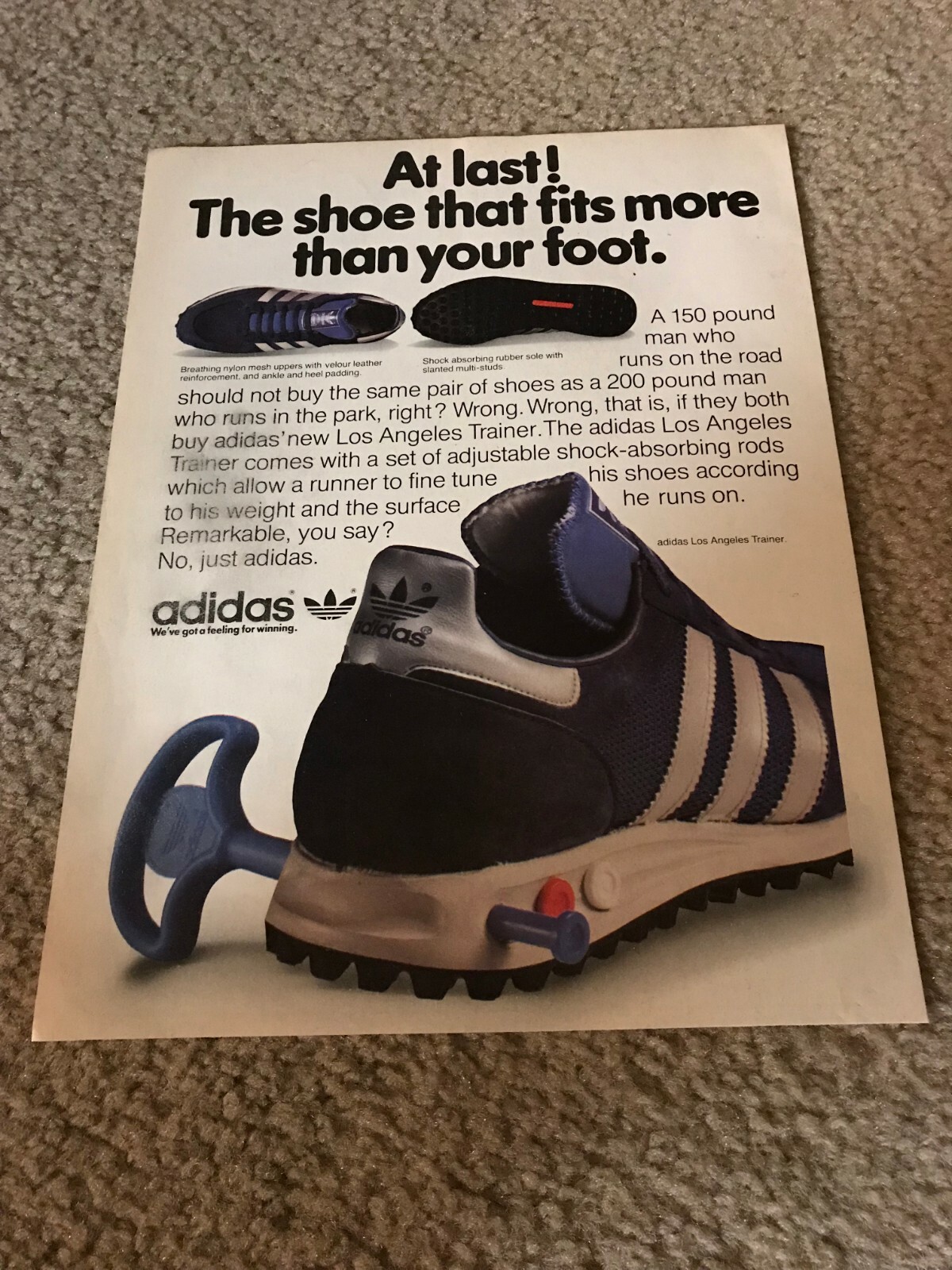 Купить Vintage 1981 ADIDAS ANGELES TRAINER Running Shoes Poster Print  (1980-сейчас) заказать с доставкой лот № 274431101401