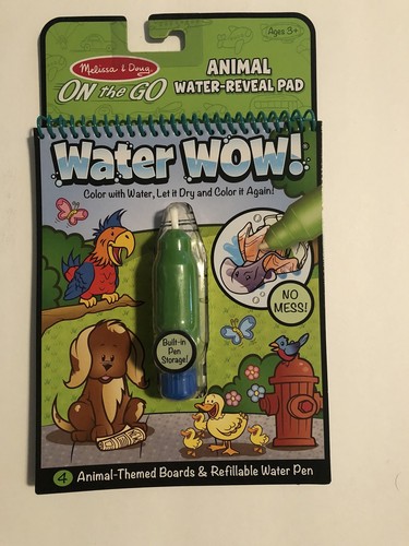 Melissa & Doug Water Coloring & Painting Book Water Wow Animal On the Go 6 Books