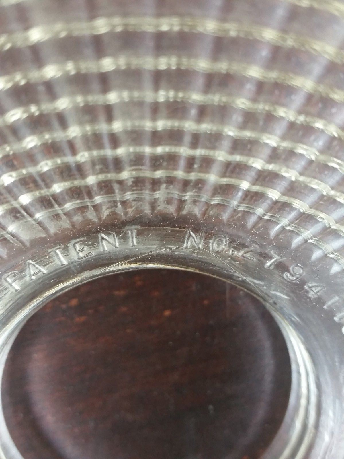 Vintage White Clear Reflector Shade Glass Diffuser #954 NHLC 2 1/2