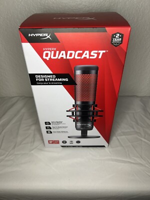 HyperX QuadCast Red LED USB Microphone Black PC MAC PS5 PS4 (BRAND NEW)