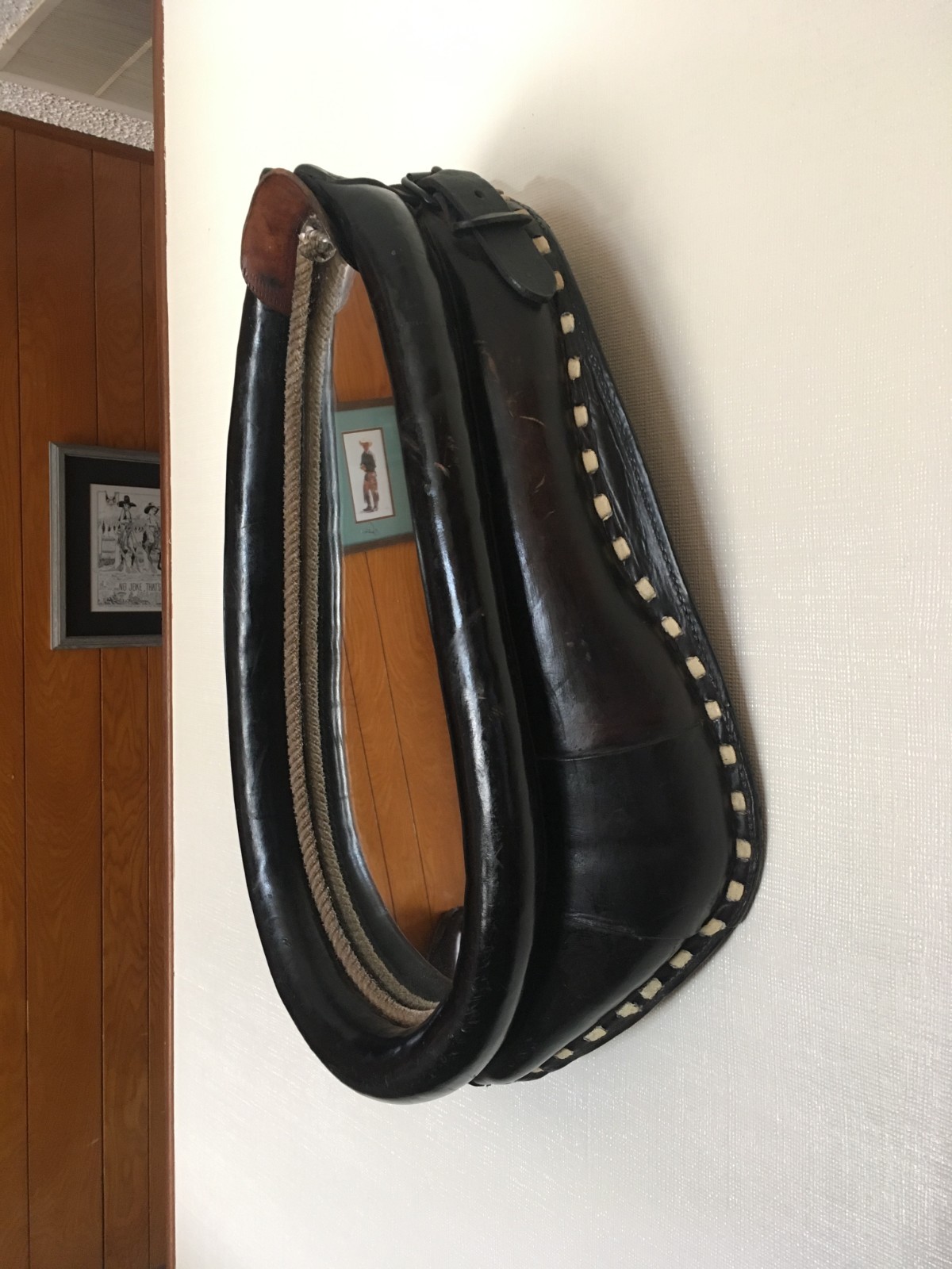 Antique horse collar mirror