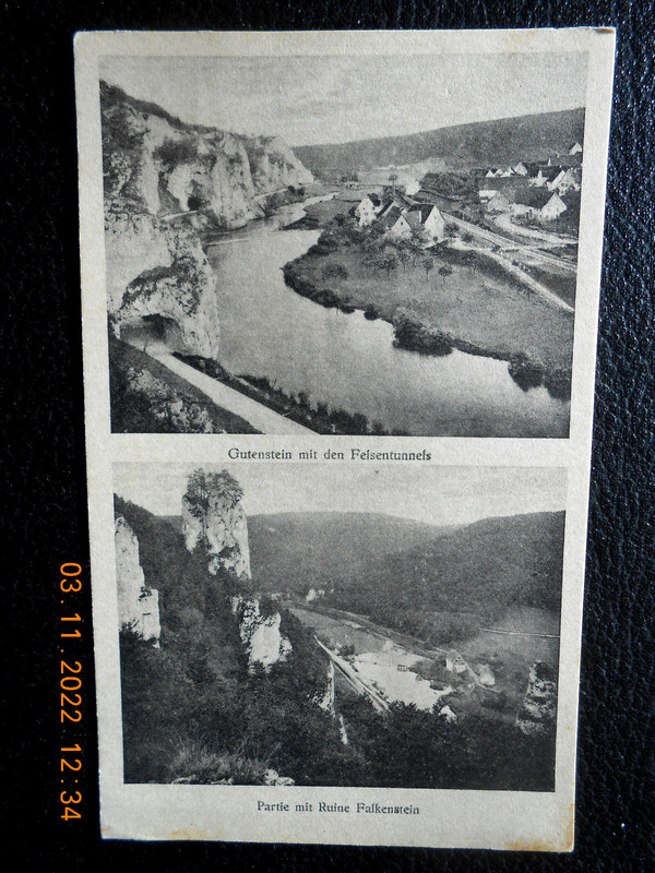 Gutenstein Mit D. Felsentunnels, Und Partie Mit Ruine Falkenstein,  1922