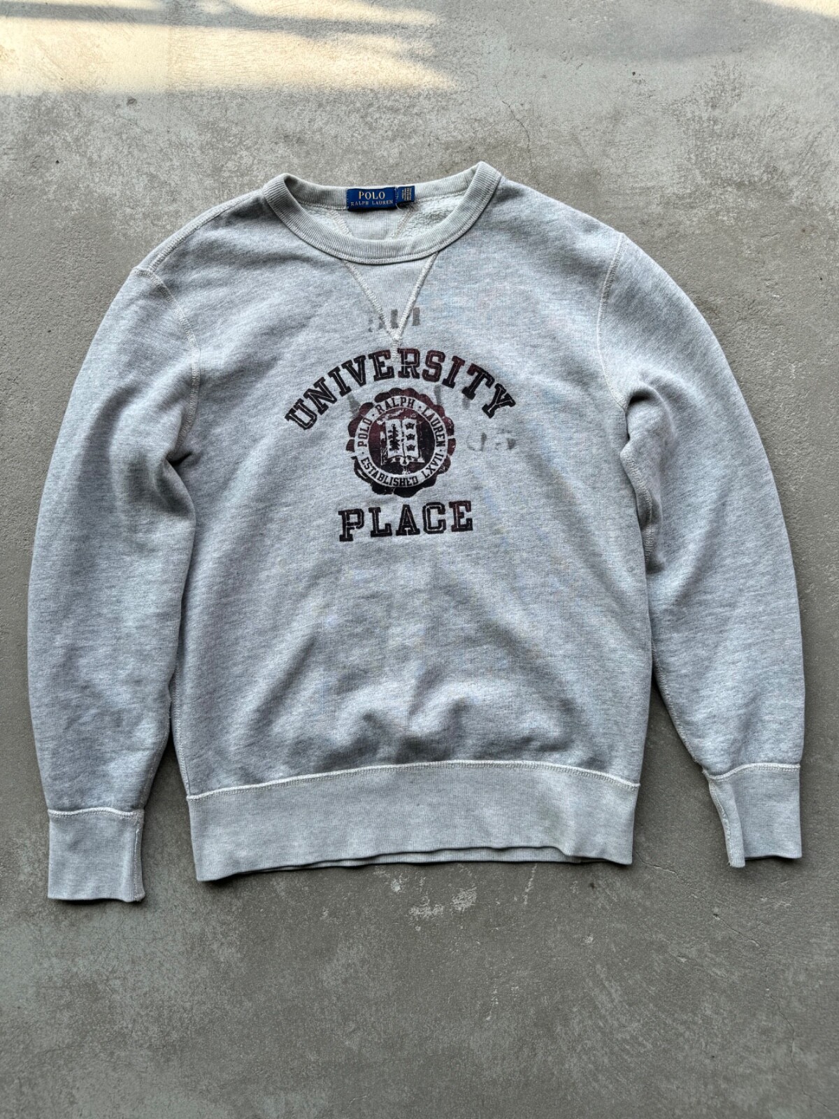 \"90s ラルフローレン\" crewneck sweatshirt 7f グレー Vintage Polo Ralph Lauren Sweatshirt L Size but to Fit XL