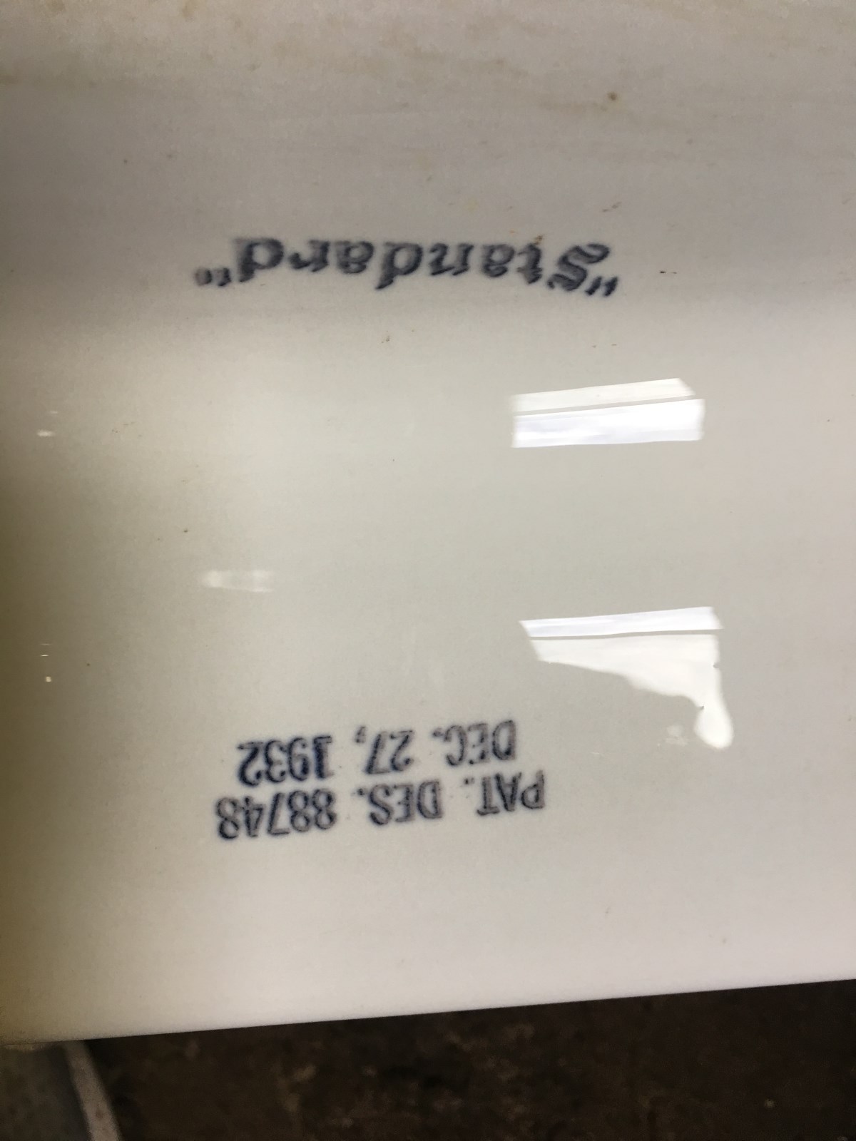 Vintage Standard Sink: Porcelain Sink/Faucet: 1932: Original Plumbing Hardware