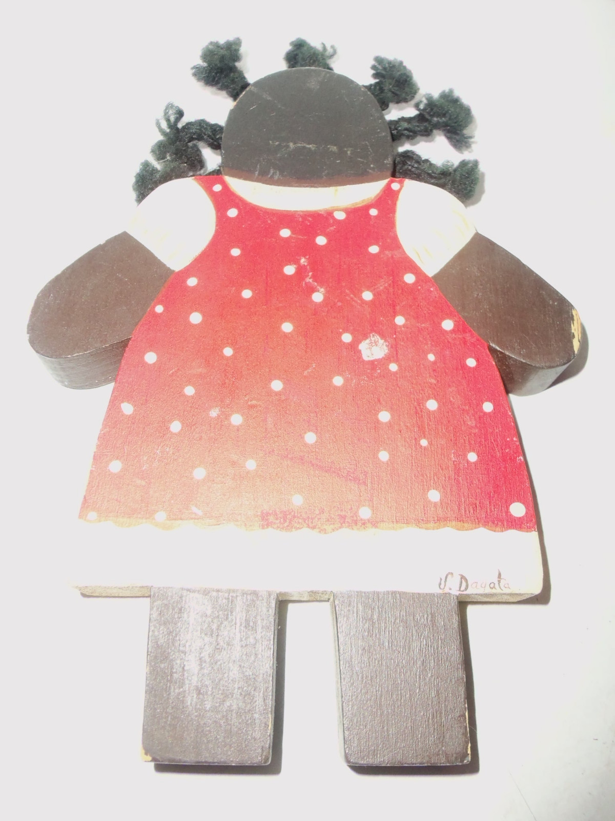 Vtg Black Americana Ethnic Wood Art Ethnicities Character by S. Dagata 8