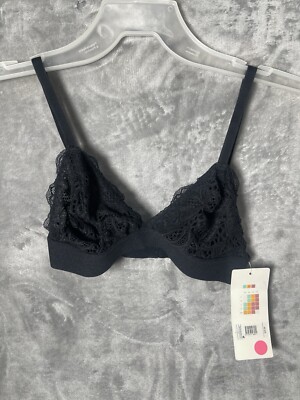  AllYou.LIVELY Womens Longline Lace Bralette Adjustable Straps Black Size Small