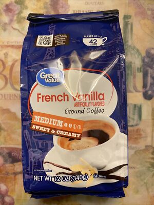 Great Value French Vanilla Medium Roast Ground Coffee 12 oz