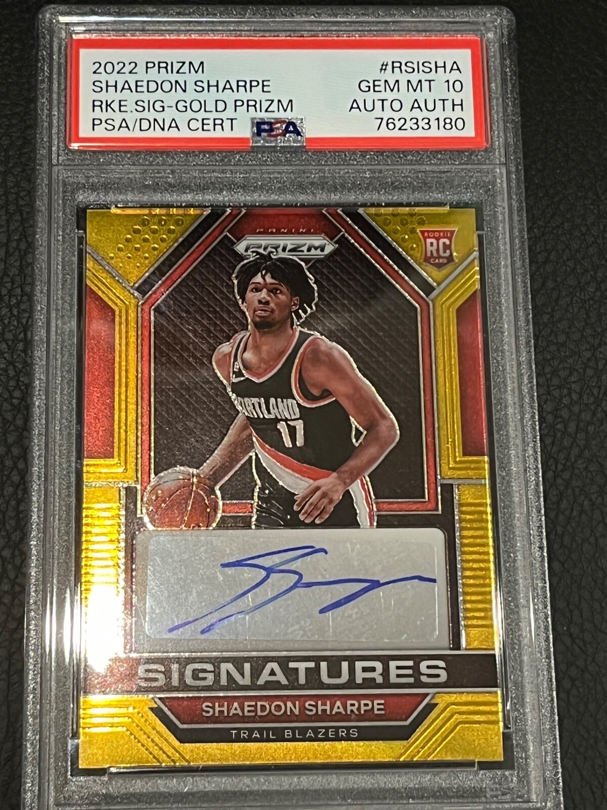 shaedon sharpe auto OPTIC GOLD PSA10