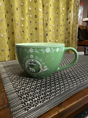 Large Green M&M's World Tea, Coffee, Soup  Mug.  2007 giant cup