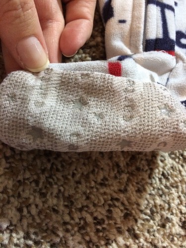 Carter's Blue Fleece Footie PJs w/ Fire Trucks. Size: 12 Months.