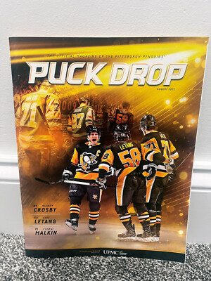 Pittsburgh Penguins PUCK DROP Magazine Game Program Crosby Malkin Aug 2022