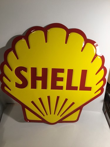 Shell Gasoline Embossed Metal Tin Sign 24