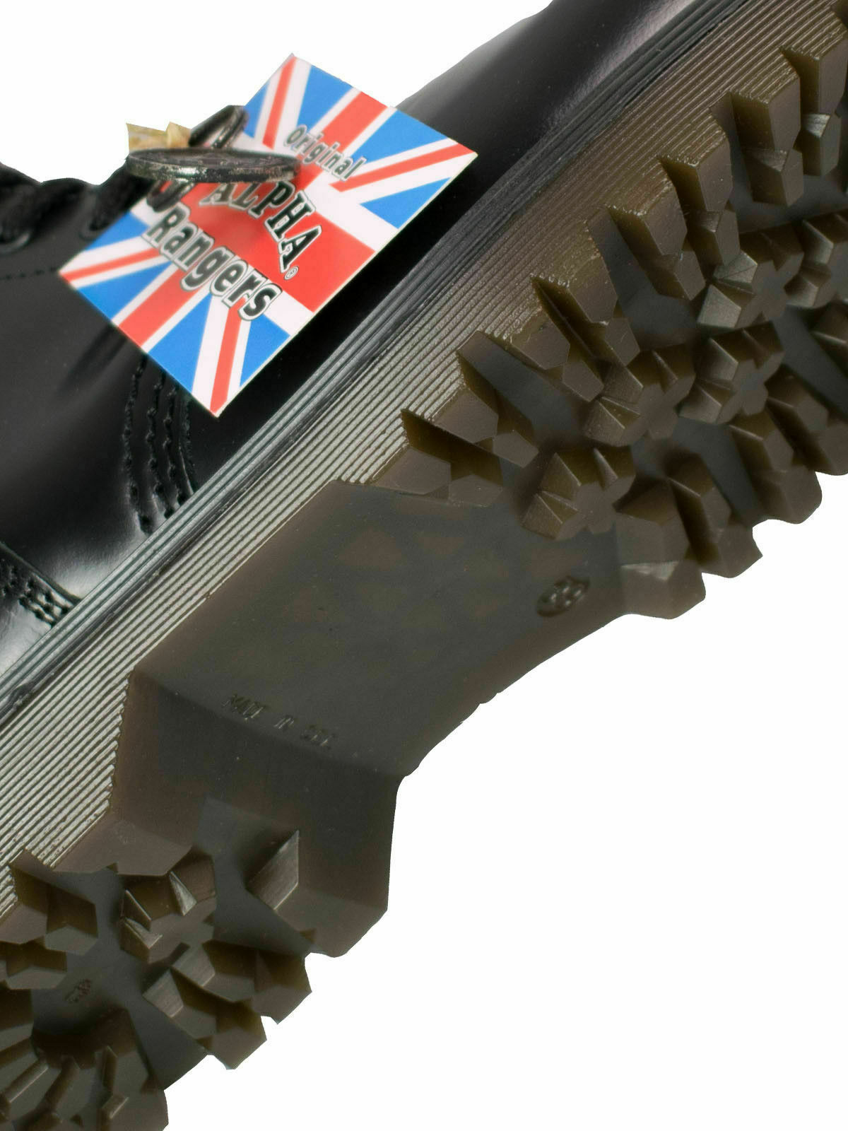 ALPHA LONDON ALPHA LONDON 14-LOCH BOOT 4432 MIT STAHLKAPPE BEIGE SOHLE / SCHWARZE NAHT 5045