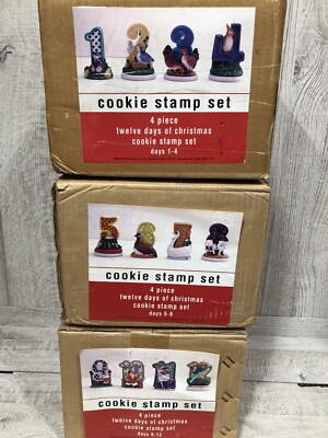 12 Days of Christmas Cookie Stamp Set 1-12 Days New (3 boxes) G&S Metal Products