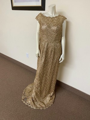 Montage by Mon Cheri Size 12 Mother of Bride/Groom Special Occasion gold dress 