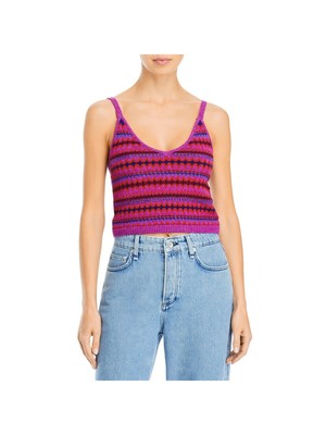 

RAG - BONE Женский фиолетовый эластичный свитер на бретельках с V-образным вырезом