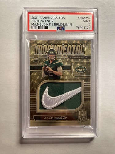 2021 Spectra Zach Wilson Gold Vinyl Monumental 1/1 Nike