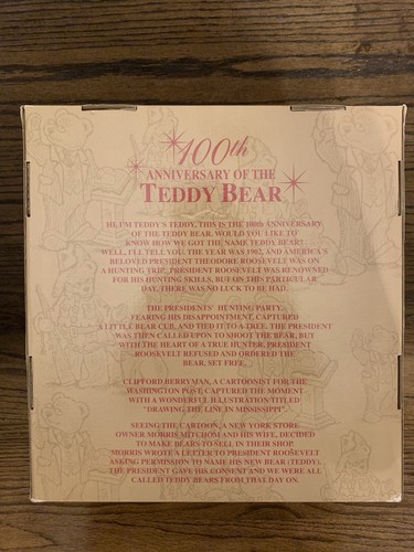 100th ANNIVERSARY of the TEDDY BEAR - THEODORE ROOSEVELT Limited Edition NEW NIB