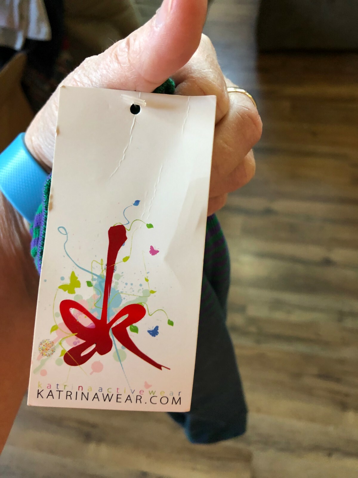 KatrinaWear kids striped leg warmers youth size green/ purple