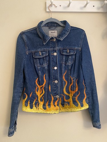 Flame Pattern Denim Jackets 古着 Flame Pattern Denim Jackets 古着