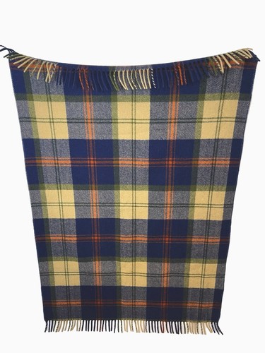 TEXTILIMPEX TRAVELLING RUG ウール100% Vintage 100% Wool Travel Fringed Throw Blanket by