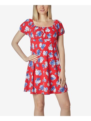 

ULTRA FLIRT Женское красное мини-платье с короткими рукавами и круглым вырезом для куколки Juniors, Красный