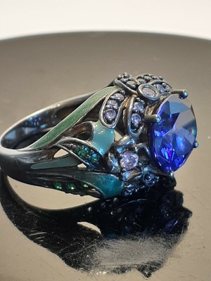Sz 7.5US Amethyst Asymmetrical Claw Sterling Silver Ring