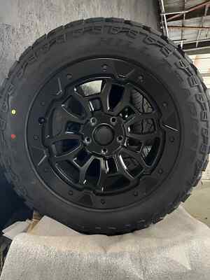 20x10 TRX STYLE MATTE BLACK WHEELS RIMS TIRES 2005-2018 RAM 1500 5 LUG HEMI