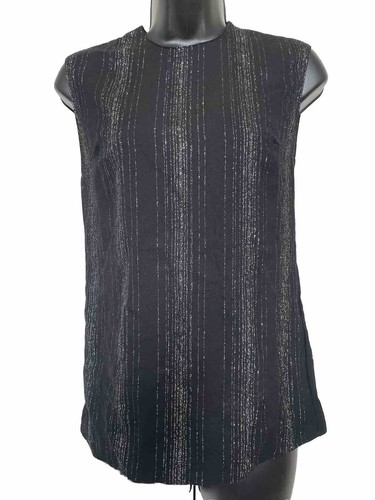 Stella McCartney Metallic Striped Wool-blend Twill Top Sz
