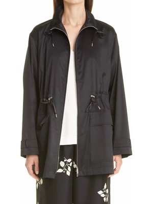 

LAFAYETTE 148 Женская куртка Black Tie с отстрочкой Toggle Drawstring Zip Up Jacket, Черный, MQ728R-1R28