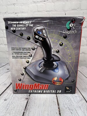 Vintage 1999 Wingman Extreme 3D Gaming Flight Stick Joystick Logitech Open Box