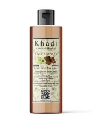 Khadi Natural Herbal Amla Aritha Shampoo for Men Women 200ml