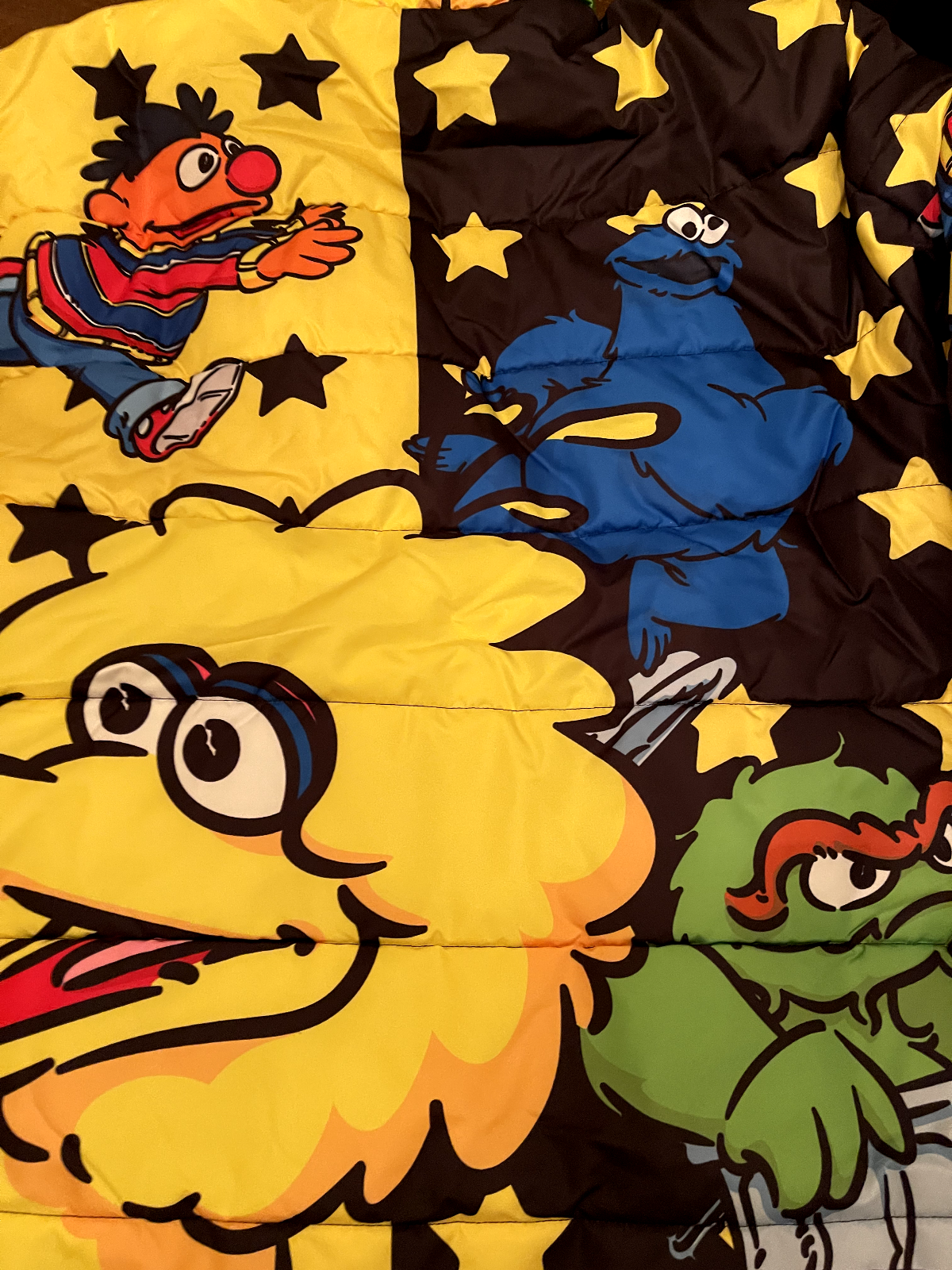 Pre-owned Sesame Street 3x Xxxl  Dekryptic Puffer Jacket Coat Elmo Bert Cookie Grover 3 In Multicolor