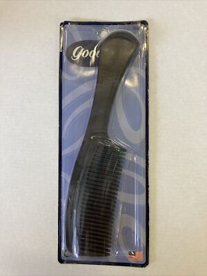 GOODY Black 8.5  Super Hair Comb with Handle NOS Plastic 1999 Made in USA