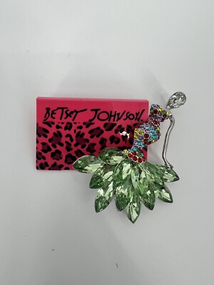 Women s Betsey Johnson Rhinestone Lady Pin Brooch 