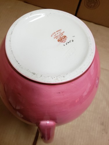 PINK IRONSTONE PITCHER DE VON WARE STOKE ON TRENT ENGLAND ETNA AS PICTURED