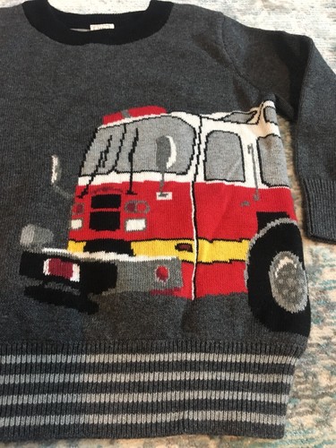 Baby GAP 18-24 Mo Boy Fire Truck Crew Boy Sweater Birthday