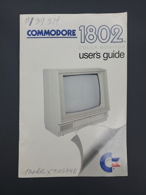 Vintage Commodore 64 / 128,   1802 Color Monitor Users Guide