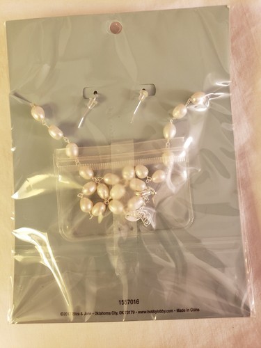 NIP Eliza & Jane Drop Pearl Earrings With Coordinating Necklace Great For...