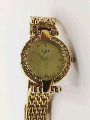 ESQ Ladies Watch Gold Tone Crystal Dial