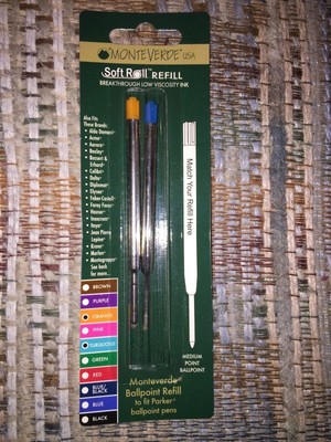 Monteverde Ballpoint Pen Refills For Parker Pens, 2/Pack  LOT OF 11
