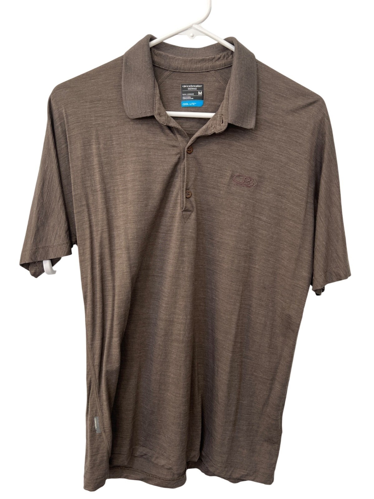 Icebreaker Cool Lite Short Sleeve Polo Shirt Mens M Wool