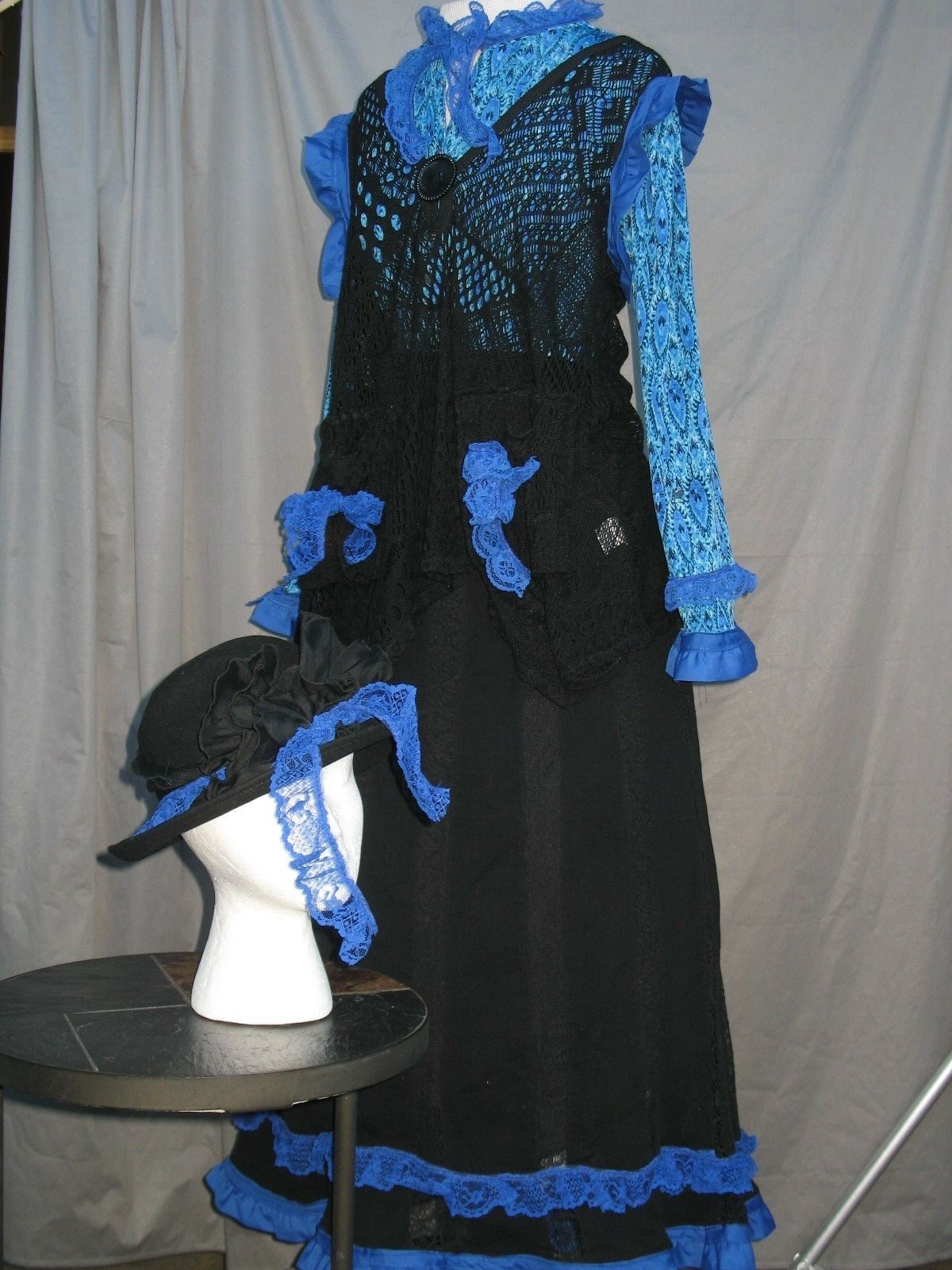 Victorian Costume Edwardian Dress Civil War Style Outfit w Hat