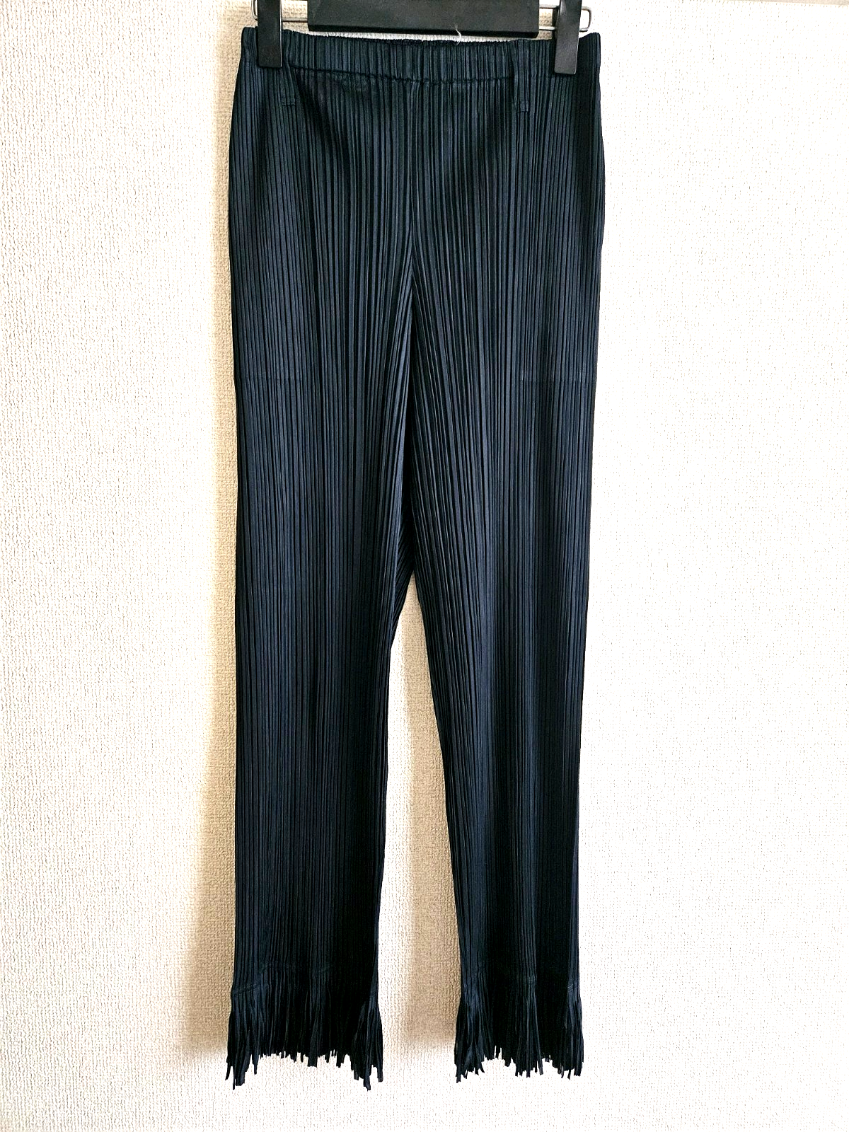 PLEATS PLEASE フリンジパンツ issey miyake pleats please pants size 4 Navy japan near mint