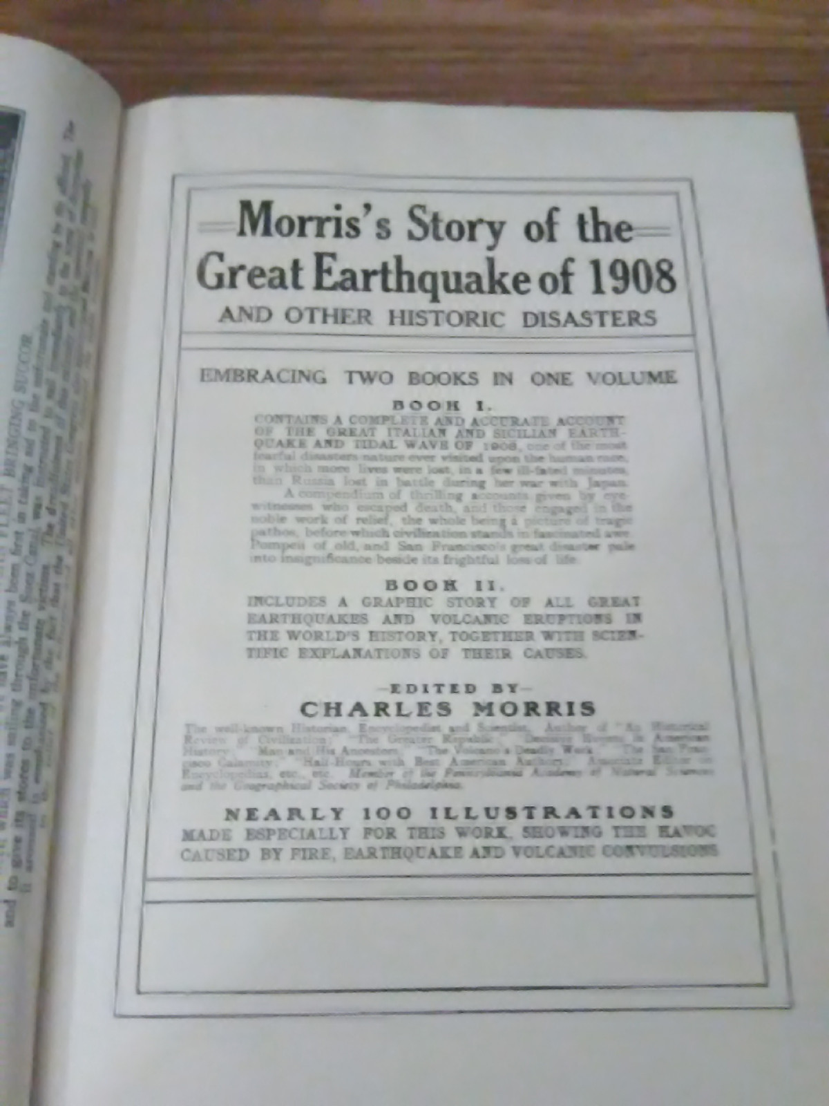Morris's story of the great earthquake of 1908 and other historic disasters.1909